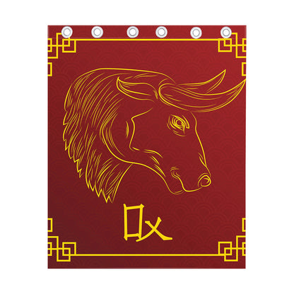 Chinese Horoscope Ox Sign Print Curtain