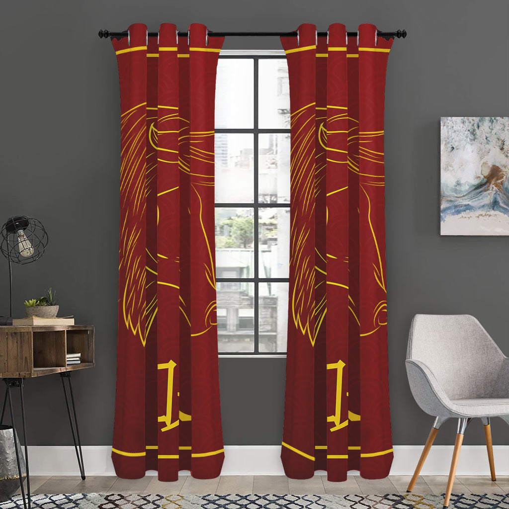 Chinese Horoscope Ox Sign Print Curtain