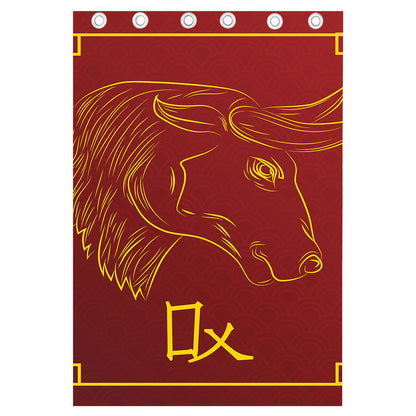 Chinese Horoscope Ox Sign Print Curtain
