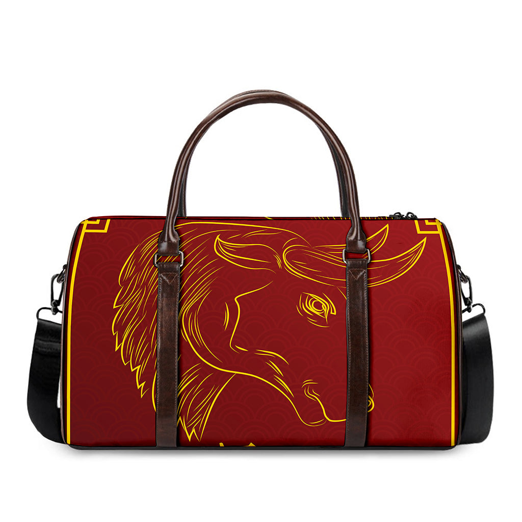 Chinese Horoscope Ox Sign Print Duffle Bag