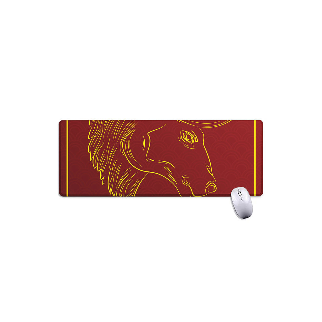 Chinese Horoscope Ox Sign Print Extended Mouse Pad