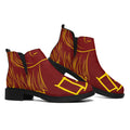 Chinese Horoscope Ox Sign Print Flat Ankle Boots