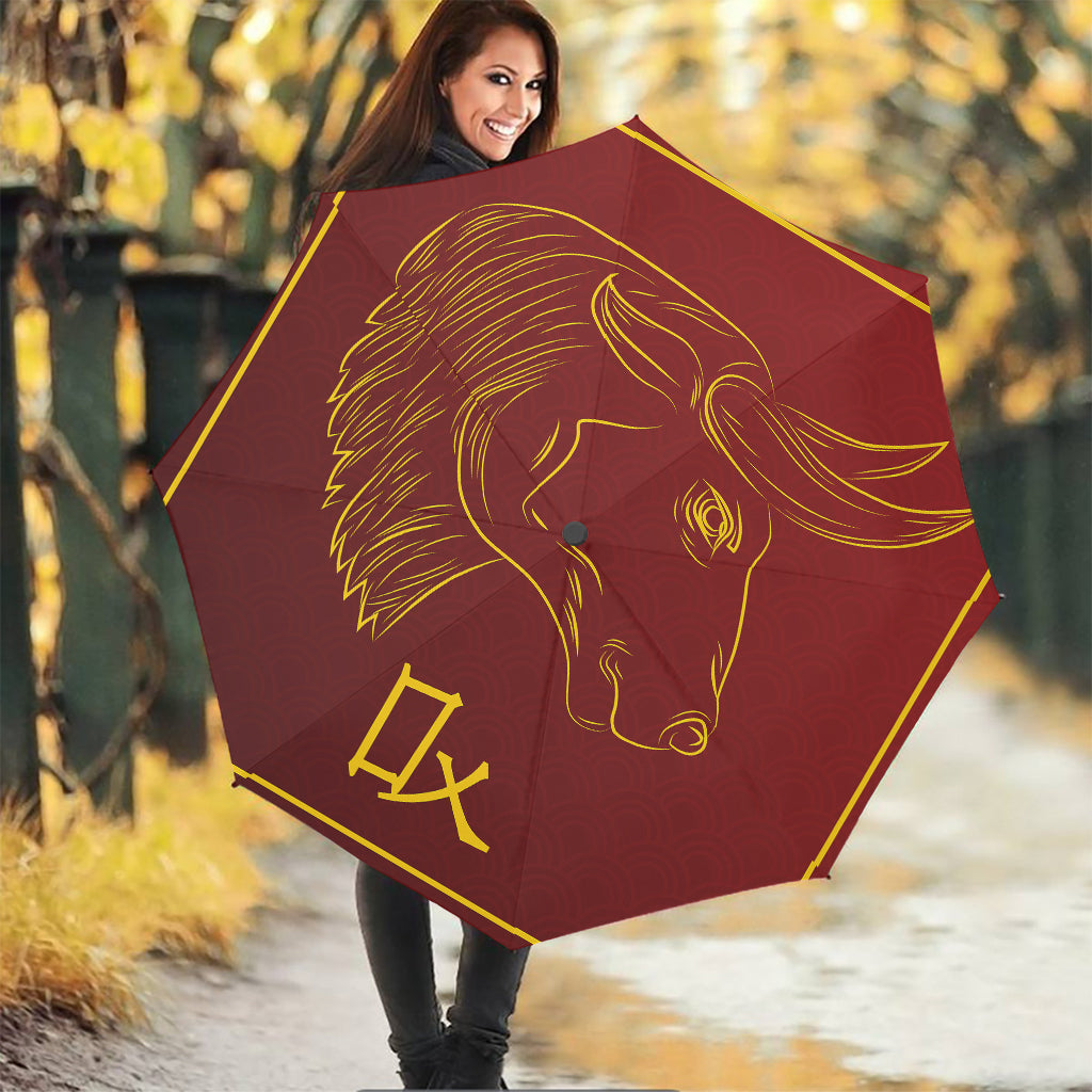 Chinese Horoscope Ox Sign Print Foldable Umbrella