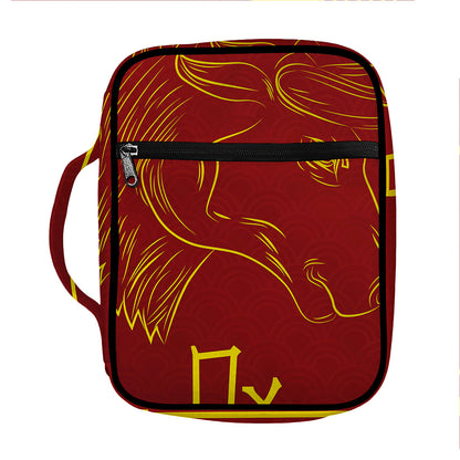 Chinese Horoscope Ox Sign Print Front Pocket Bible Bag