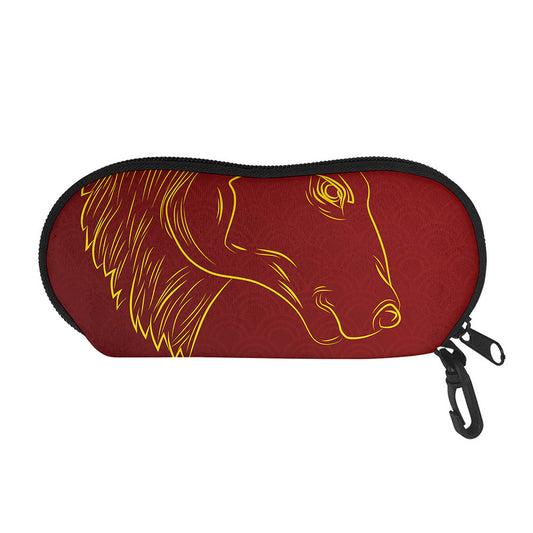 Chinese Horoscope Ox Sign Print Glasses Case