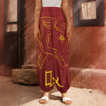 Chinese Horoscope Ox Sign Print Harem Pants