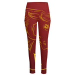 Chinese Horoscope Ox Sign Print High-Waisted Pocket Leggings