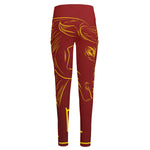 Chinese Horoscope Ox Sign Print High-Waisted Pocket Leggings