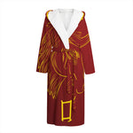 Chinese Horoscope Ox Sign Print Hooded Bathrobe