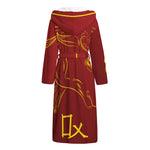 Chinese Horoscope Ox Sign Print Hooded Bathrobe