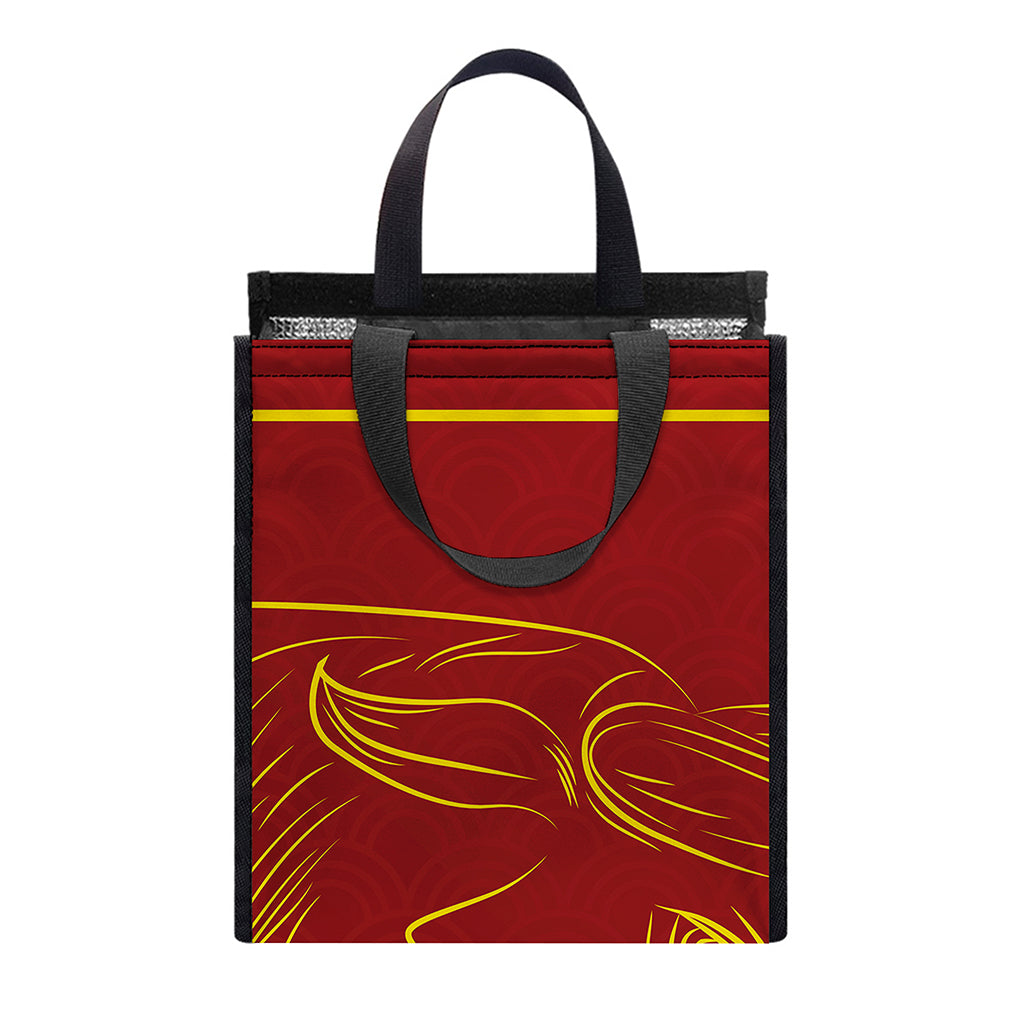 Chinese Horoscope Ox Sign Print Insulated Lunch Tote