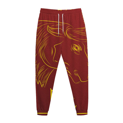 Chinese Horoscope Ox Sign Print Jogger Pants
