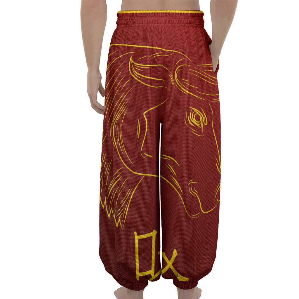 Chinese Horoscope Ox Sign Print Lantern Pants