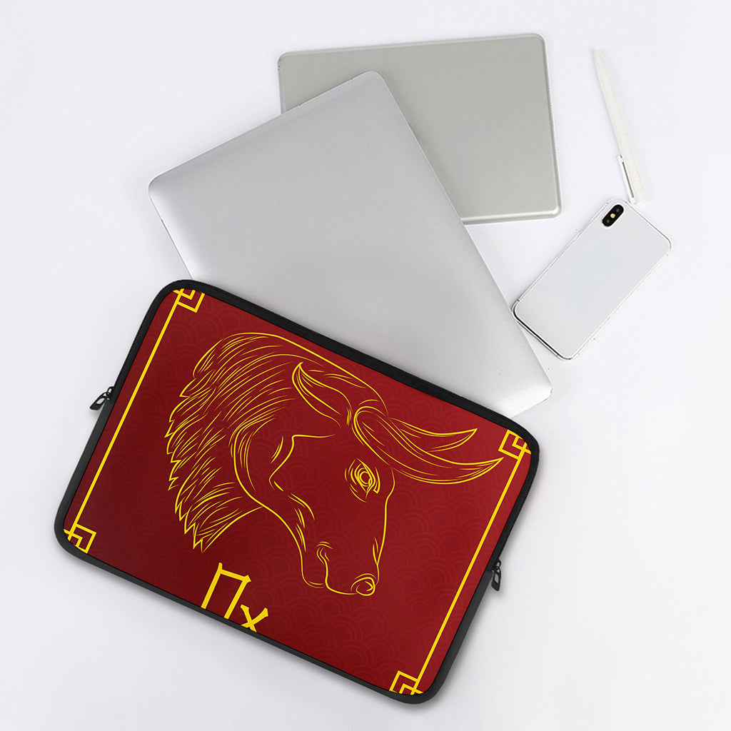 Chinese Horoscope Ox Sign Print Laptop Sleeve