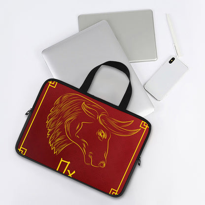 Chinese Horoscope Ox Sign Print Laptop Sleeve With Handle