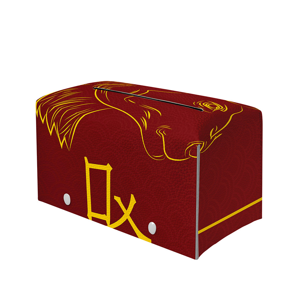 Chinese Horoscope Ox Sign Print Leather Tissue Box Cover