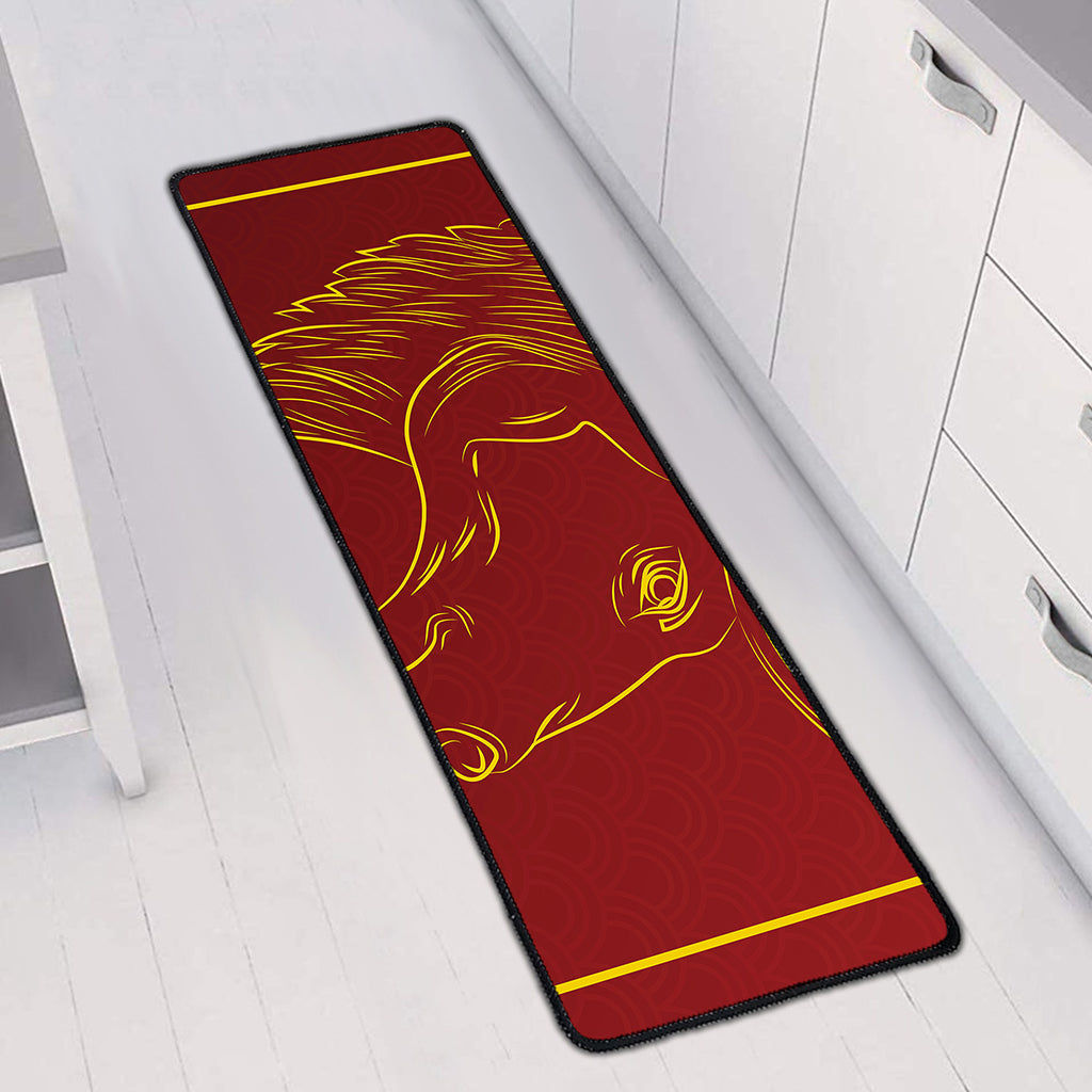 Chinese Horoscope Ox Sign Print Long Kitchen Mat