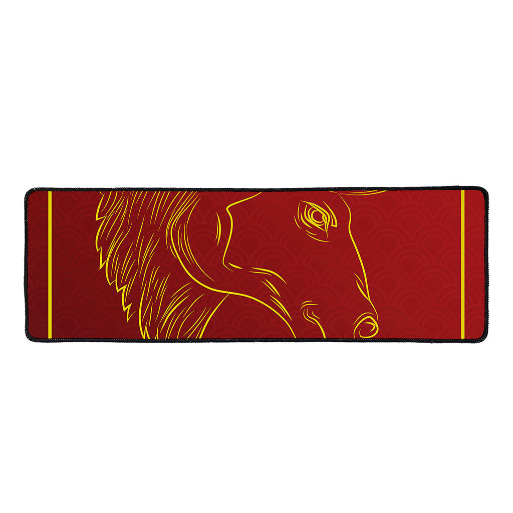 Chinese Horoscope Ox Sign Print Long Kitchen Mat