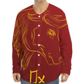 Chinese Horoscope Ox Sign Print Long Sleeve Baseball Jersey
