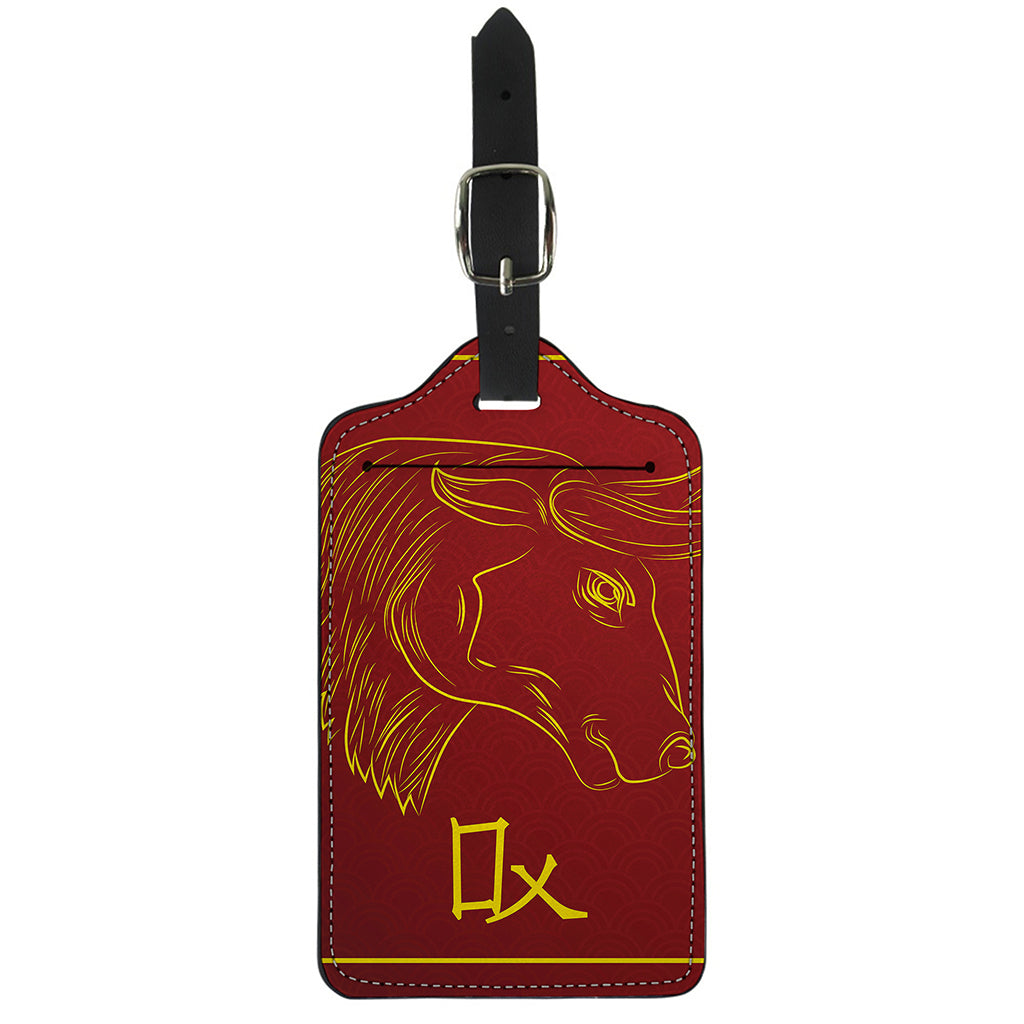 Chinese Horoscope Ox Sign Print Luggage Tag