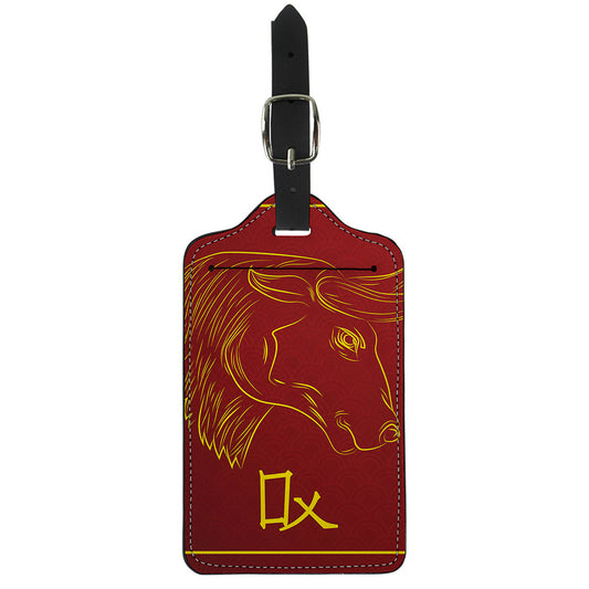 Chinese Horoscope Ox Sign Print Luggage Tag