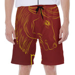 Chinese Horoscope Ox Sign Print Men's Beach Shorts