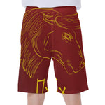 Chinese Horoscope Ox Sign Print Men's Beach Shorts