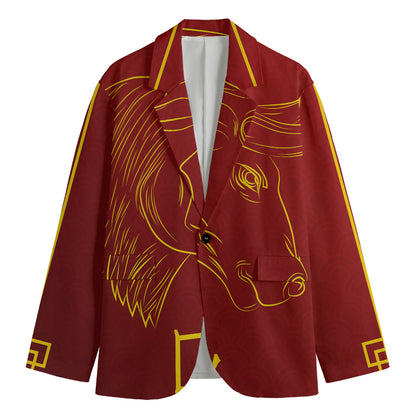 Chinese Horoscope Ox Sign Print Men's Blazer