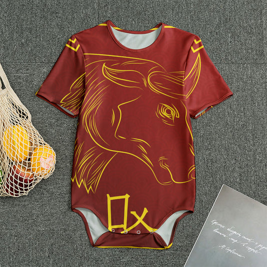 Chinese Horoscope Ox Sign Print Men's Bodysuit
