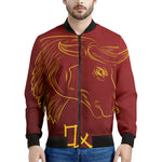 Chinese Horoscope Ox Sign Print Men's Bomber Jacket