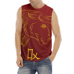 Chinese Horoscope Ox Sign Print Men's Fitness Tank Top