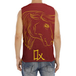 Chinese Horoscope Ox Sign Print Men's Fitness Tank Top