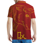 Chinese Horoscope Ox Sign Print Men's Polo Shirt