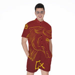 Chinese Horoscope Ox Sign Print Men's Rompers