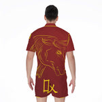 Chinese Horoscope Ox Sign Print Men's Rompers
