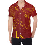 Chinese Horoscope Ox Sign Print Men's Shirt
