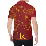 Chinese Horoscope Ox Sign Print Men's Shirt