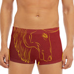 Chinese Horoscope Ox Sign Print Men's Short Boxer Briefs