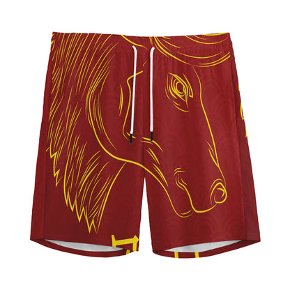 Chinese Horoscope Ox Sign Print Men's Sports Shorts