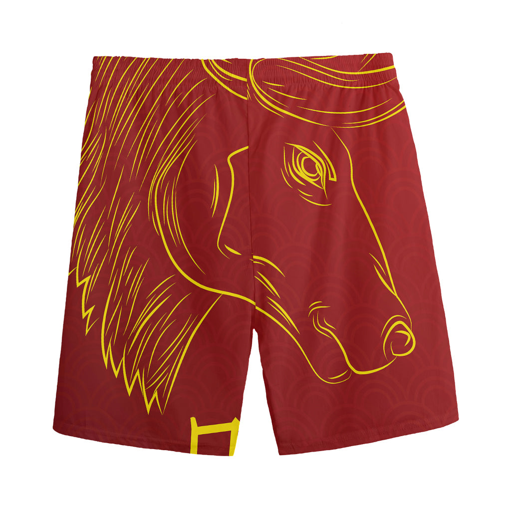 Chinese Horoscope Ox Sign Print Men's Sports Shorts