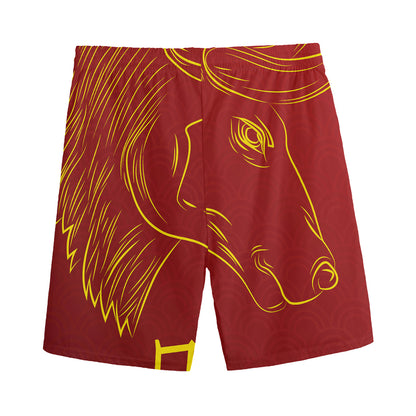 Chinese Horoscope Ox Sign Print Men's Sports Shorts