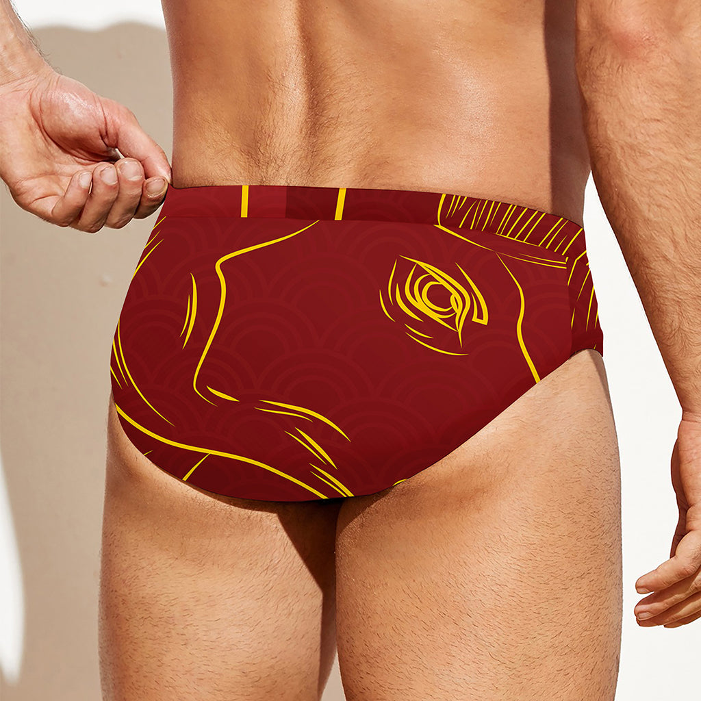 Chinese Horoscope Ox Sign Print Men's Swim Briefs