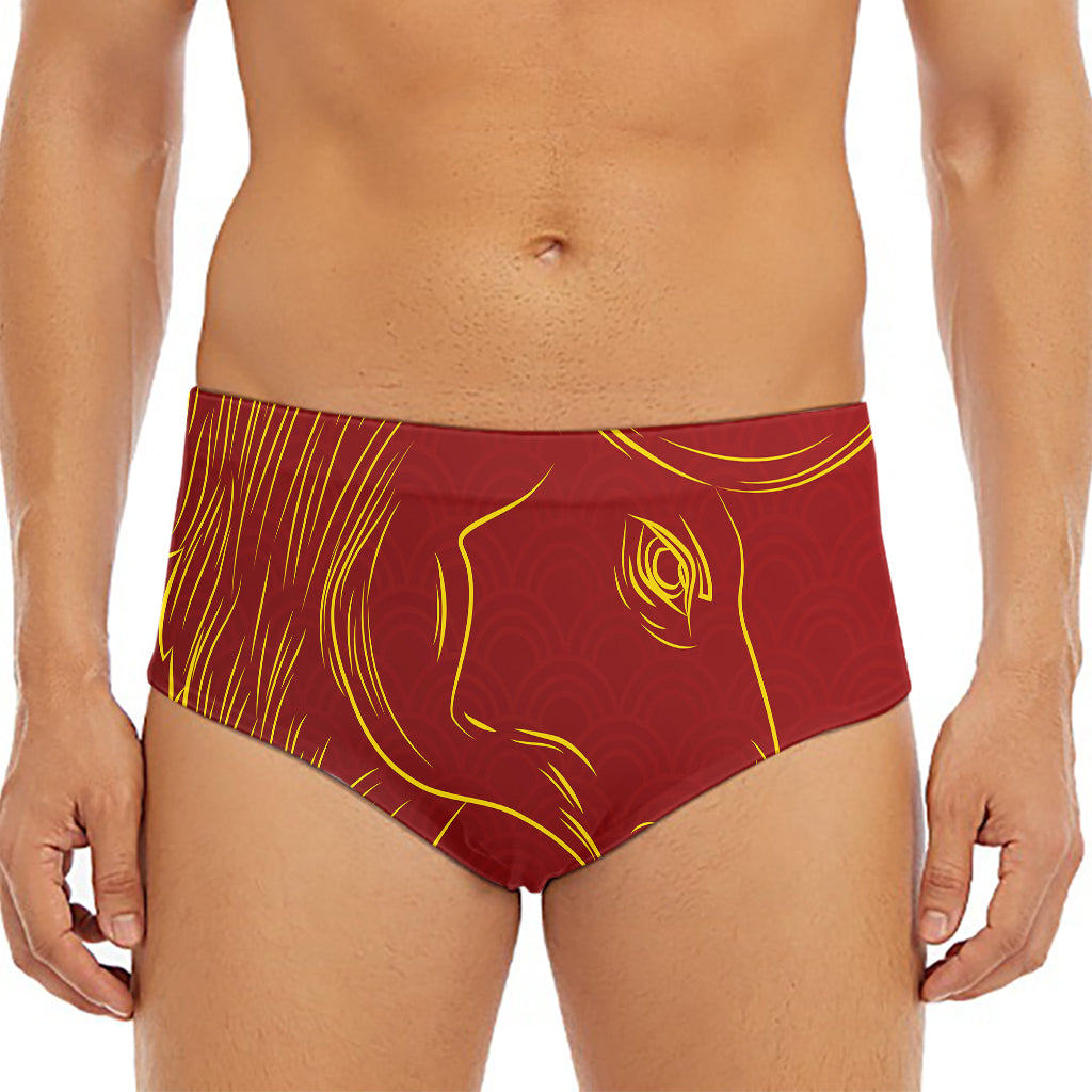 Chinese Horoscope Ox Sign Print Men's Triangle Swim Briefs