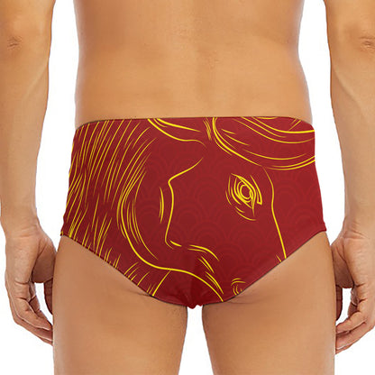 Chinese Horoscope Ox Sign Print Men's Triangle Swim Briefs