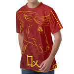 Chinese Horoscope Ox Sign Print Men's Velvet T-Shirt