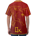 Chinese Horoscope Ox Sign Print Men's Velvet T-Shirt