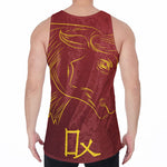 Chinese Horoscope Ox Sign Print Men's Velvet Tank Top