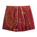 Chinese Horoscope Ox Sign Print Mesh Shorts