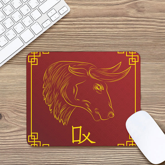 Chinese Horoscope Ox Sign Print Mouse Pad