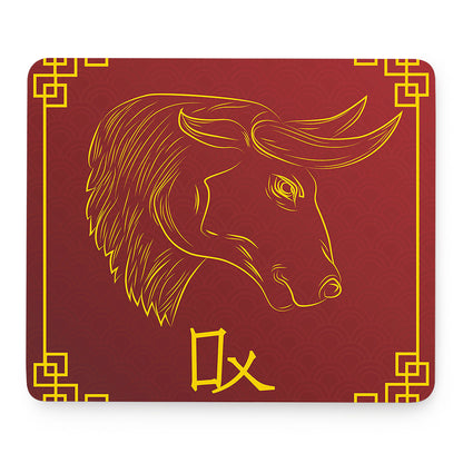 Chinese Horoscope Ox Sign Print Mouse Pad